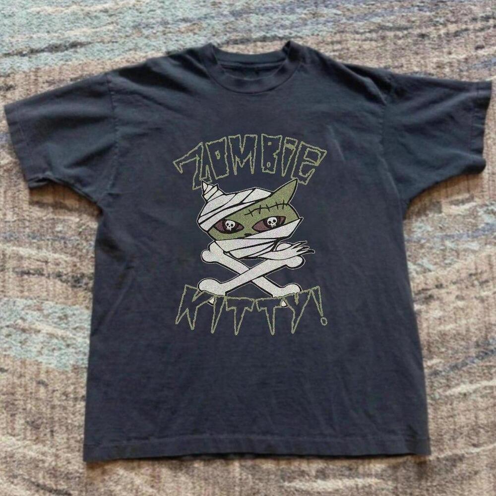 Black Zombie Cat Graphic Tee